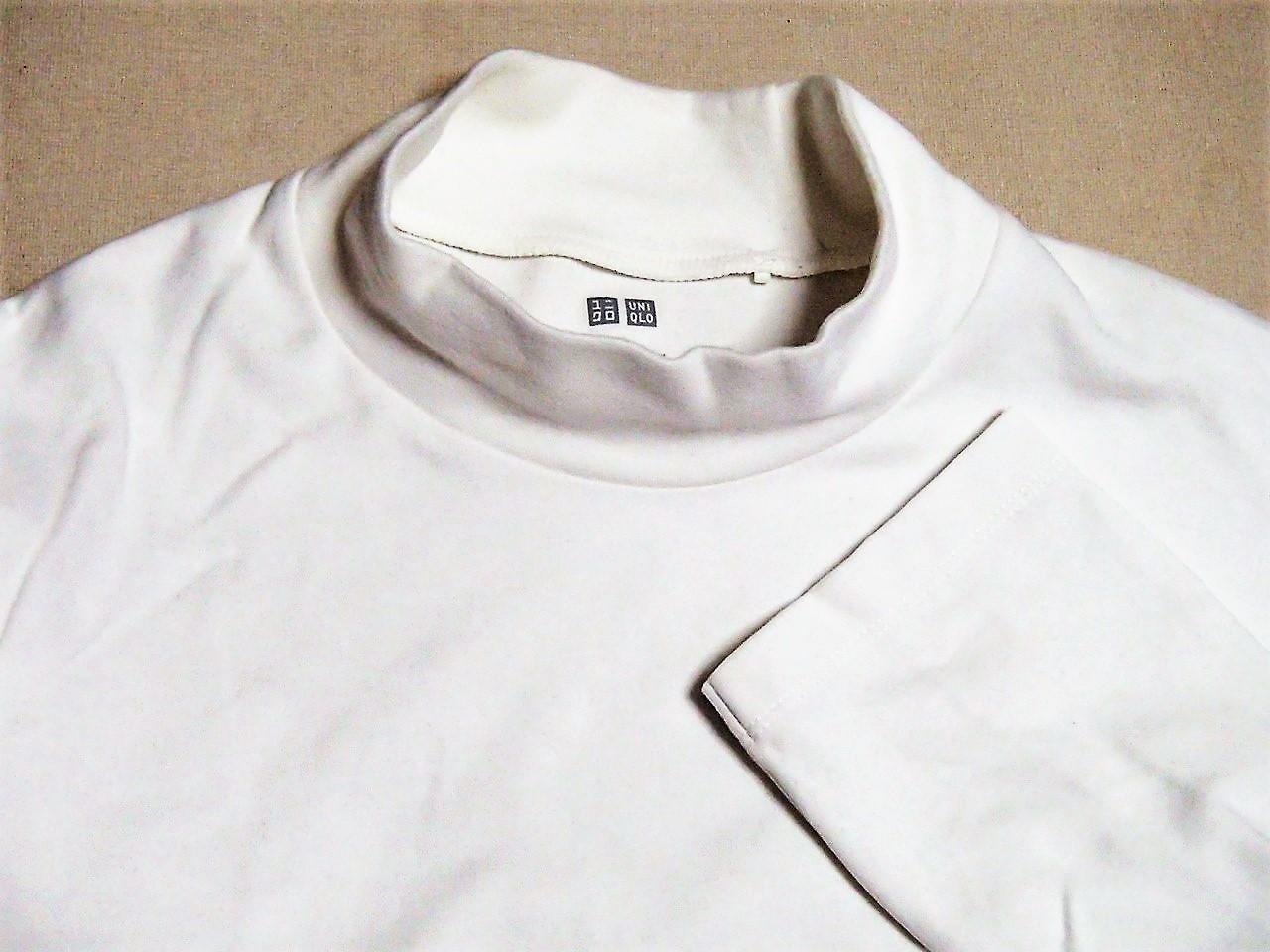 ユニクロ ソフトタッチタートルネックT ホワイト M - Tシャツ