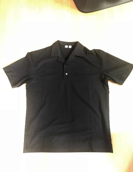 ユニクロユー　スーピマコットン　オープンカラー　ポロシャツ　S ブラック